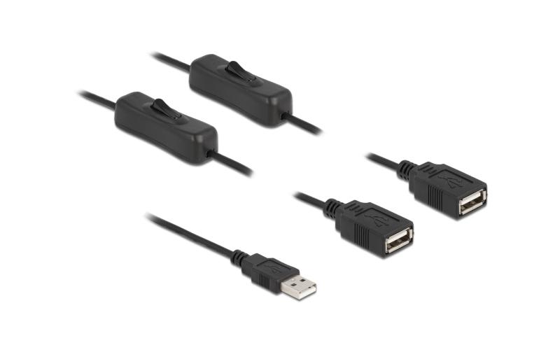 USB-Stromkabel USB-A-A, schwarz