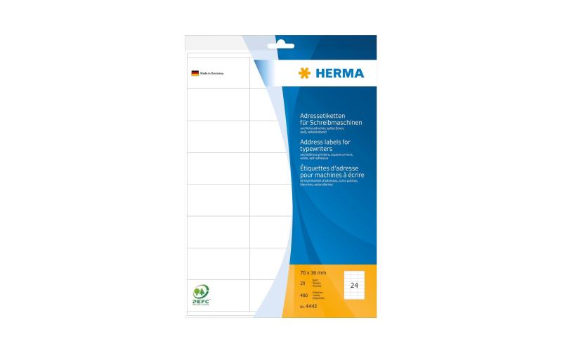 Herma Adress-Etiketten Bogen A4, 480 Etik.