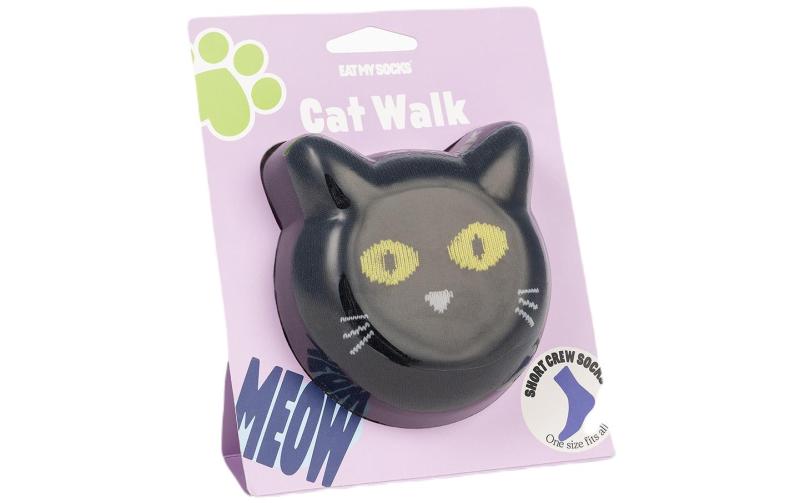 EatMySocks Cat Walk Socken, schwarz