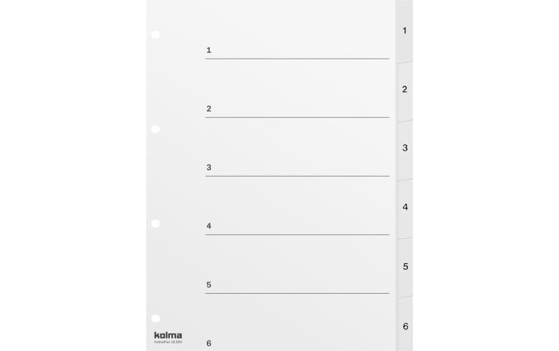 Kolma Zahlen-Register A4 KolmaFlex weiss