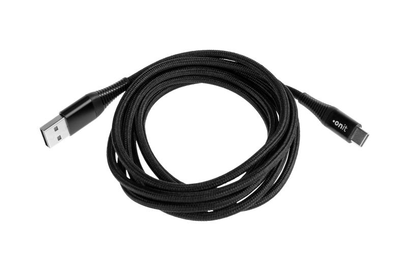 onit USB-Kabel A-C schwarz 2m