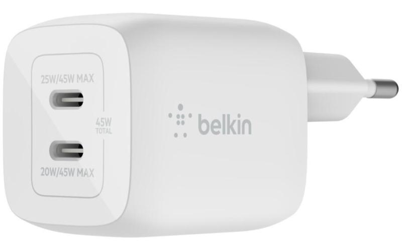 Belkin USB-C-GaN-Ladegerät, 2x USB-C, 45W