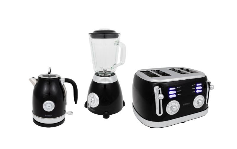 FURBER Set Wasserk-Toaster-Standmix Schwarz
