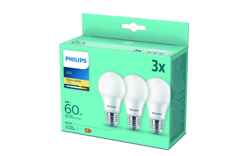 Philips LED Lampe ersetzt 60W, E27,