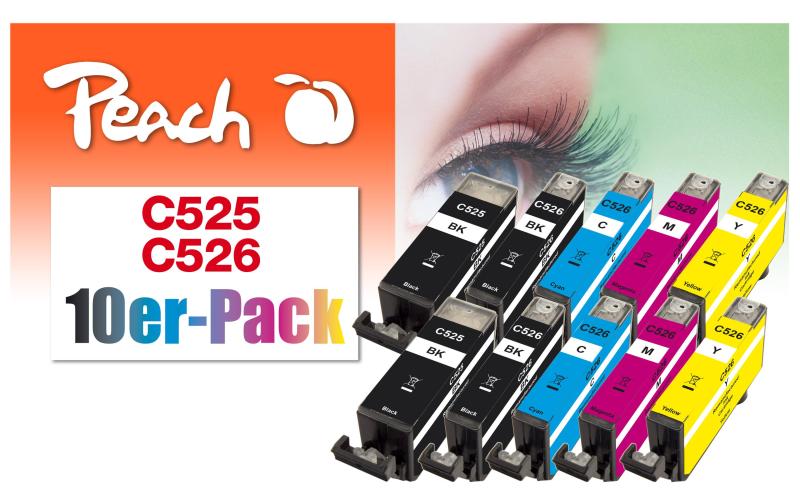 Peach Canon PGI-525/CLI-526,Multi-10-Pack