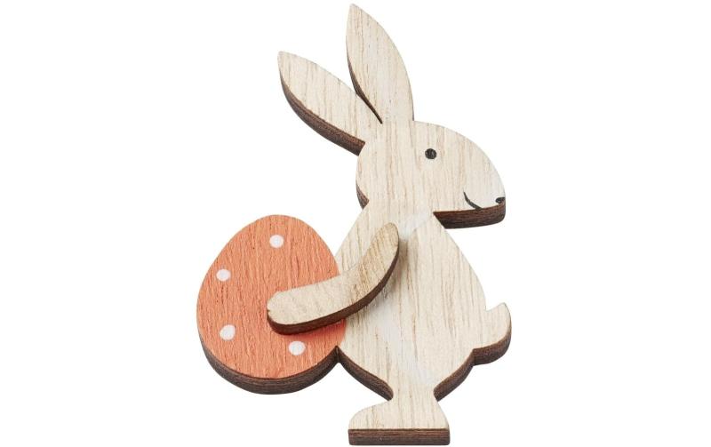 Hobbyfun Mini-Tier Hase mit Ei aus Holz