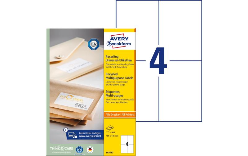 Avery Zweckform Recycling Etik. 105x148mm