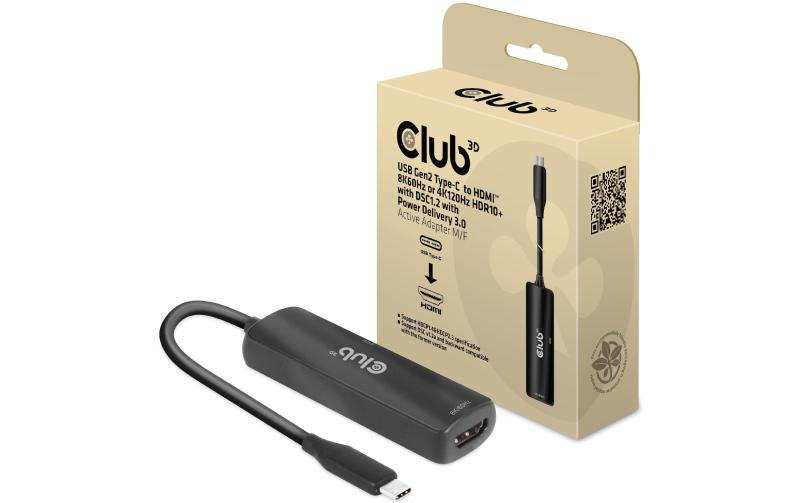 Club 3D, USB Gen2 Type-C tauf HDMI 4K120Hz