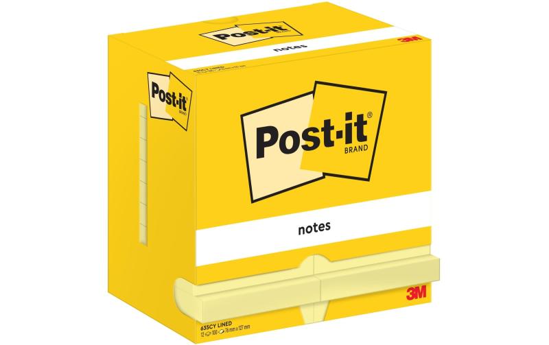 3M Post-it Haftnotiz gelb liniert