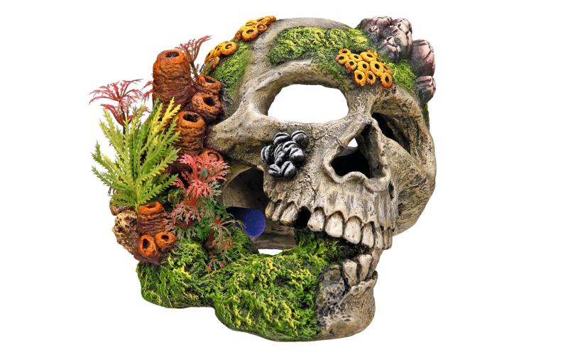Nobby Aqua Ornaments Totenkopf mit Pflanzen