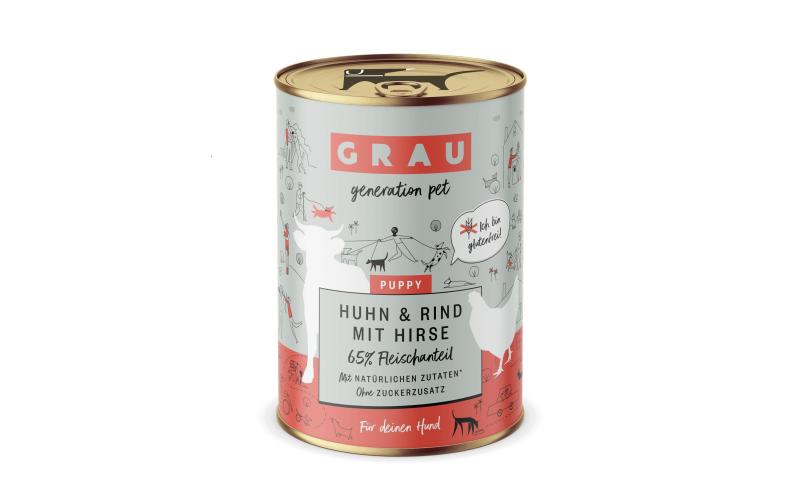 Grau Dog Puppy Huhn & Rind + Hirse 6x400g