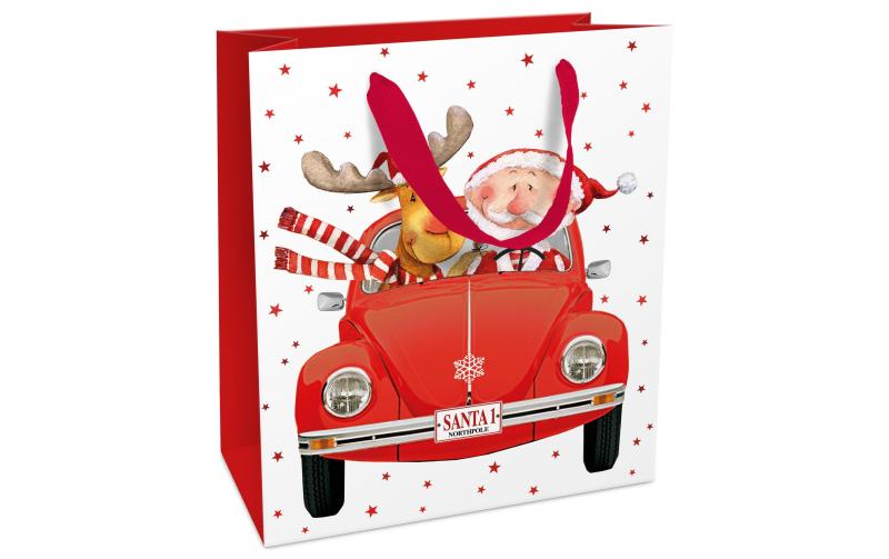 B+C Geschenktasche Santas red car