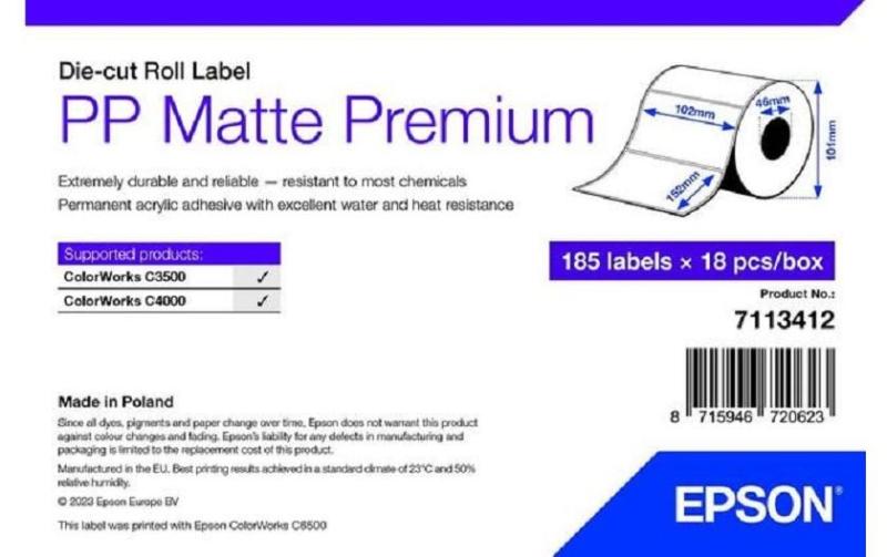 Epson C3400/C3500: PP Matte Label