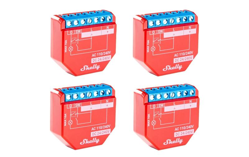 Shelly Plus 1PM WiFi-Switch Viererpack