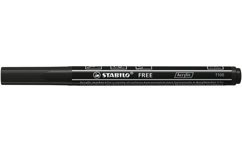 STABILO FREE Acrylic T100 schwarz