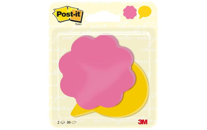 3M Post-it Blume und Sprechbl Rosa und Gelb