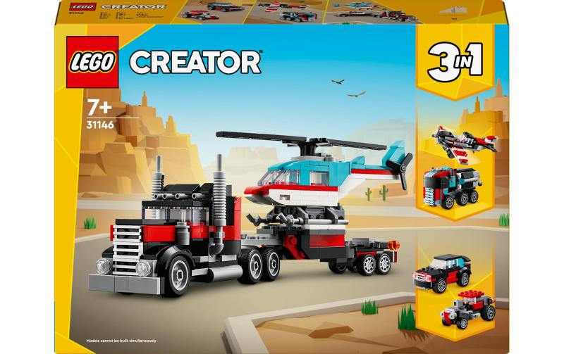 LEGO Tieflader mit Hubschrauber