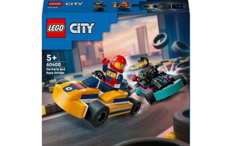 LEGO Go-Karts mit Rennfahrern