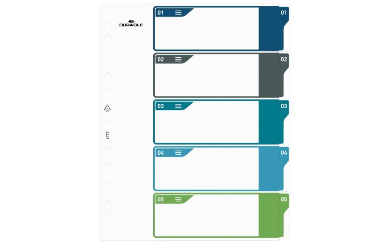 Durable Register PP 1-5, 5-farbig
