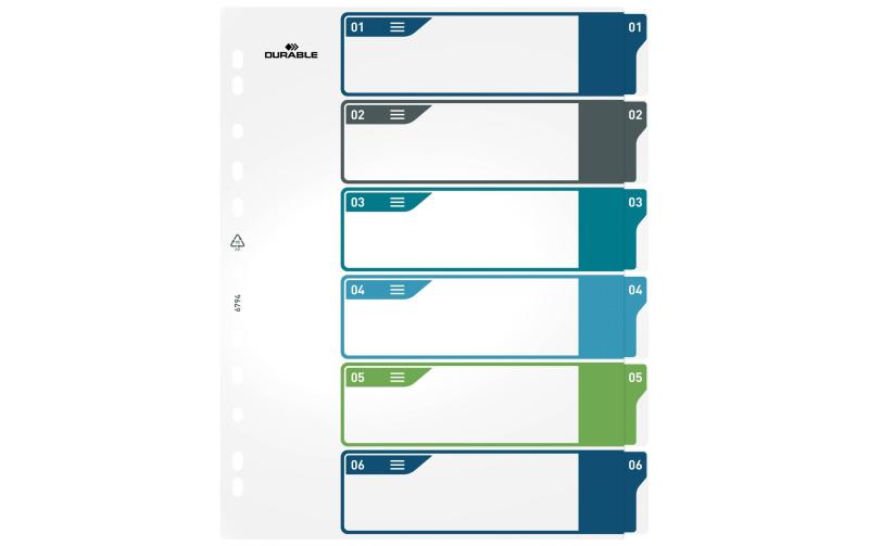 Durable Register PP 1-6, 5-farbig