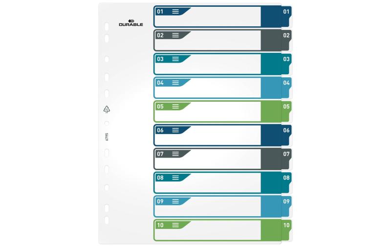 Durable Register PP 1-10, 5-farbig
