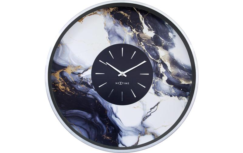 NeXtime Wanduhr Marble Duo Silber