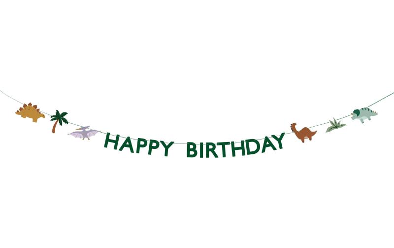 Partydeco Girlande Happy Birthday Dino