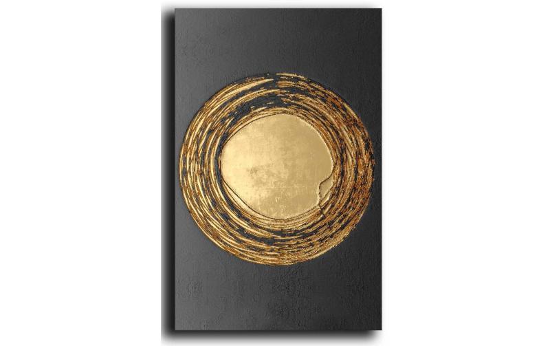 Wallxpert Wandbild Circle Gold/Black