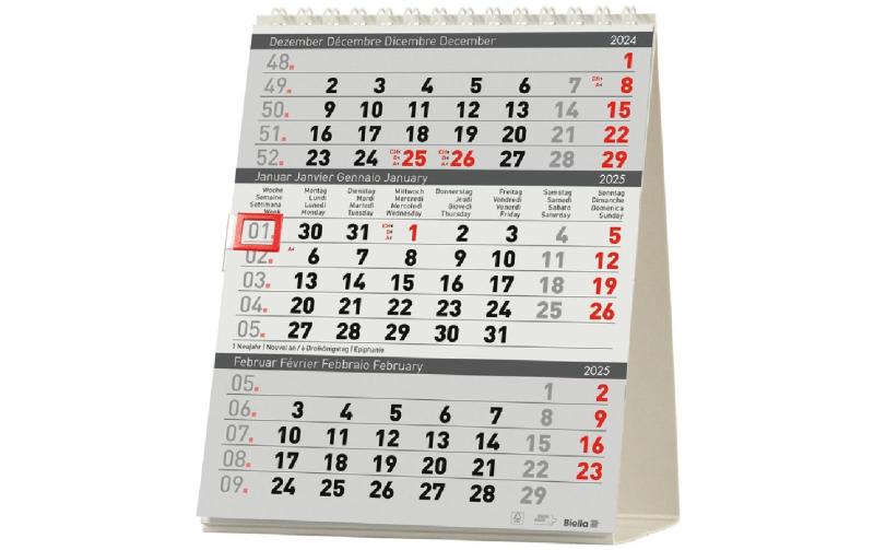 Biella Pultkalender 2025 Desktop Delta