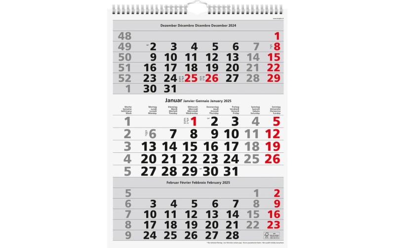 Simplex 3-Monats-Wandkalender 2025