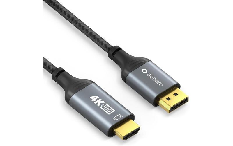 Sonero 4K Displayport -> HDMI Kabel, 2.0m