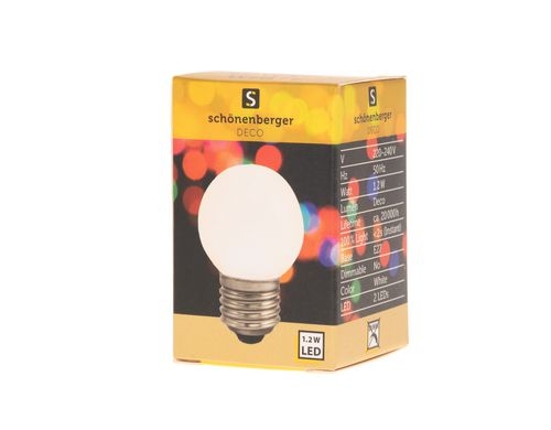 LED Mini Lampe weiss, E27, 230V