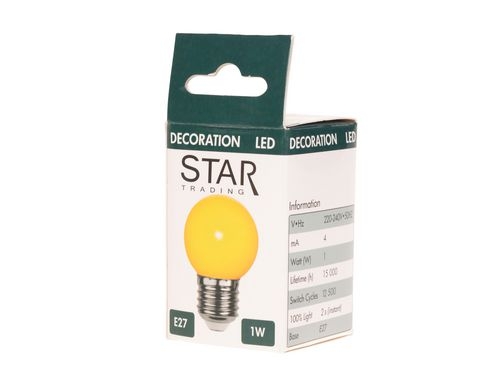 LED Mini Lampe gelb/orange, E27, 230V