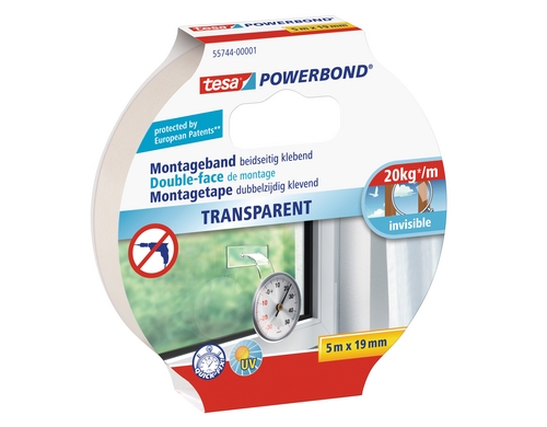 tesa Powerbond Montageband transparent