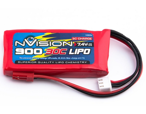 nVision LiPo-Akku 7.4V 900mAh 30C