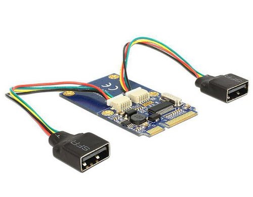 Delock Mini-PCI-Express zu 2x USB Adapter