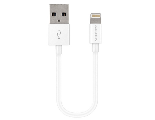 DeleyCON Lightning-USB Kabel 15cm, weiss