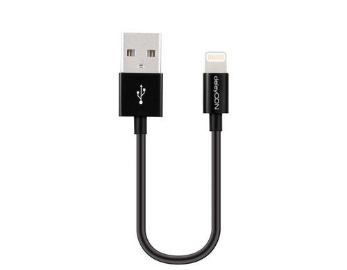 DeleyCON Lightning-USB Kabel 15cm, schwarz