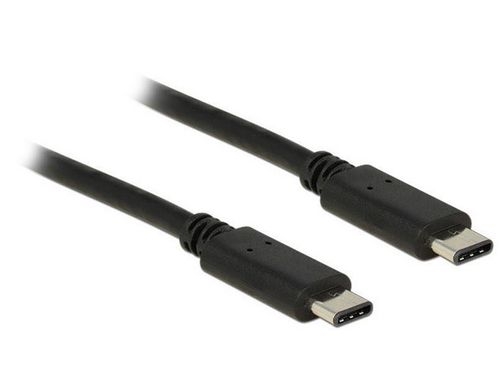 USB2.0-Kabel TypC-TypC: 0.5m, schwarz