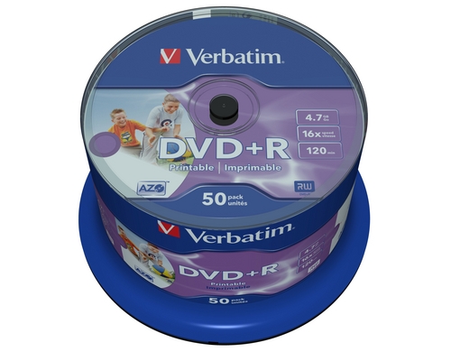 Verbatim DVD+R Medien 4.7GB,16x,50er Spind