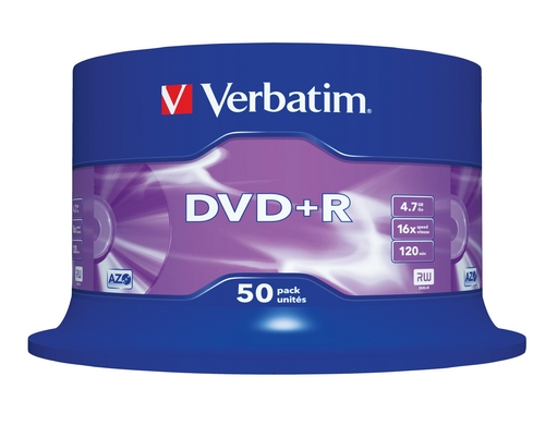 Verbatim DVD+R Medien 4.7GB,16x,50er Spind