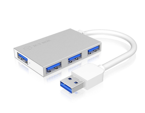 ICY BOX IB-Hub1402, silber, 4x USB3.0 Hub,