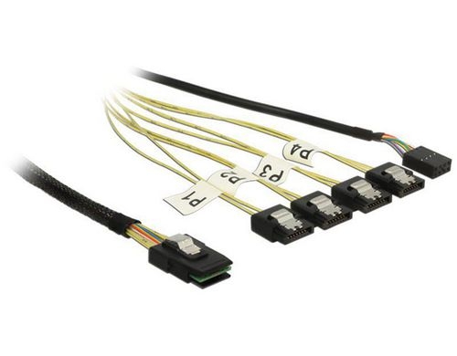 Reverse SAS Kabel: 4xSATA - SFF8087, 0.5m