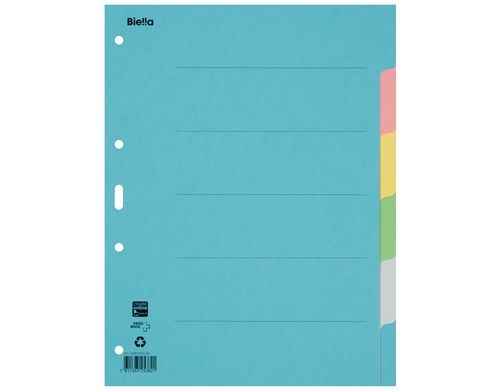 Biella Register Karton A4 6teilig, 4Loch