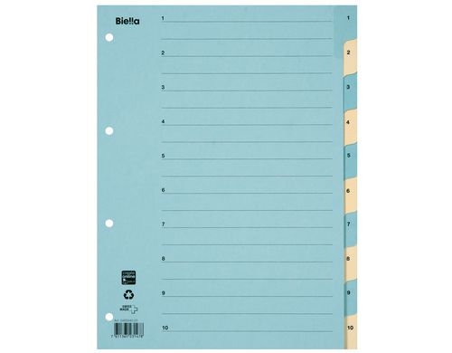 Biella Register Karton A4 1-10, 4Loch