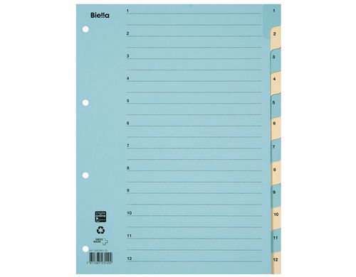 Biella Register Karton A4 1-12, 4Loch