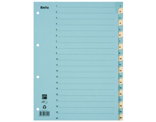 Biella Register Karton A4 1-20, 4Loch
