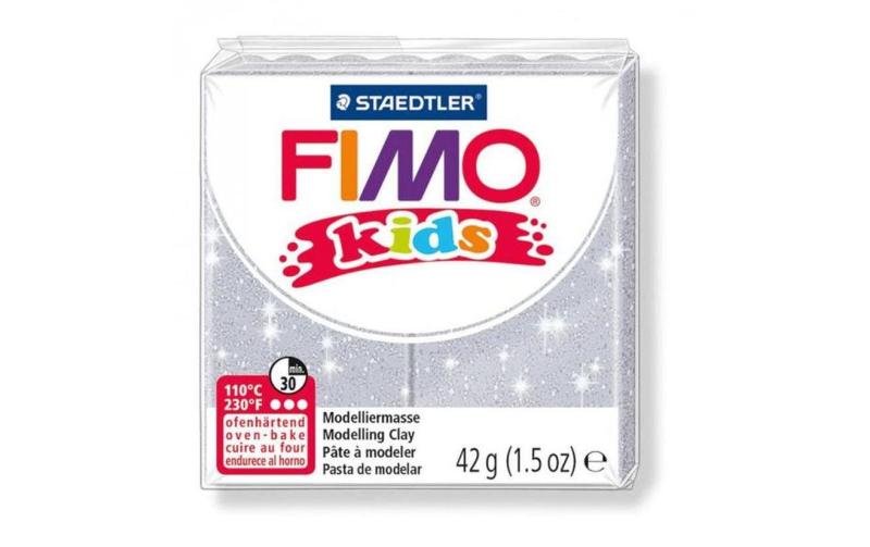 FIMO kids Modelliermasse Glitter silber