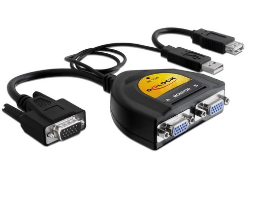 Delock VGA Splitter 2-Port, USB-Strom