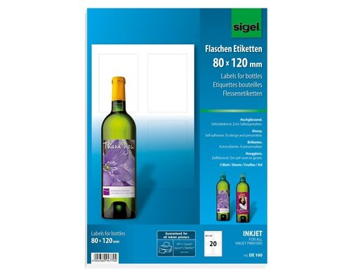 Sigel InkJet Flaschen-Etiketten A4